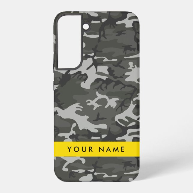Coque Samsung Galaxy Modèle de camouflage gris, Votre nom, Personnalise (Verso)