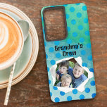 Coque Samsung Galaxy Modèle de photo à trou bleu sur papier personnalis<br><div class="desc">Ce design modèle comprend une photo d'espace réservé des garçons qui se jettent à travers un trou de papier perforé que VOUS REMPLACEZ avec votre photo préférée de membres de la famille ou d'un(des) animal(s) de compagnie(s). Il faudra peut-être essayer plusieurs photos avant de s'immiscer dans un décor aux formes...</div>