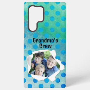 Coque Samsung Galaxy Modèle de points bleus de photo de trou de papier