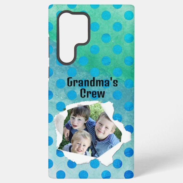 Coque Samsung Galaxy Modèle de points bleus de photo de trou de papier  (Verso)