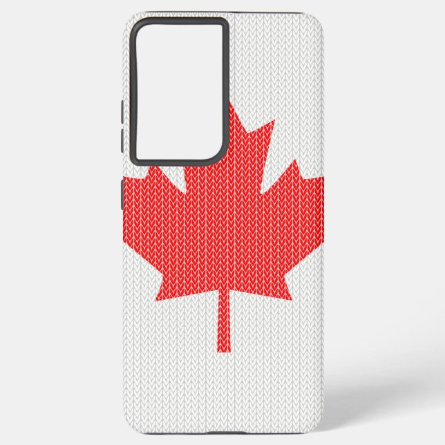 Coque Samsung Galaxy Modèle Knit Maple Leaf Tricot Motif (Verso)