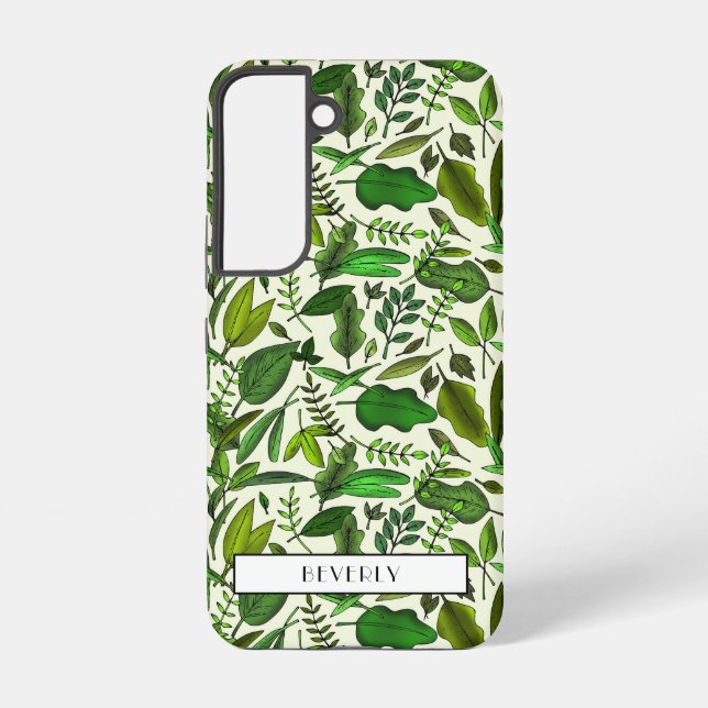 Coque Samsung Galaxy Moderne Monogramme Botanique Vert (Verso)