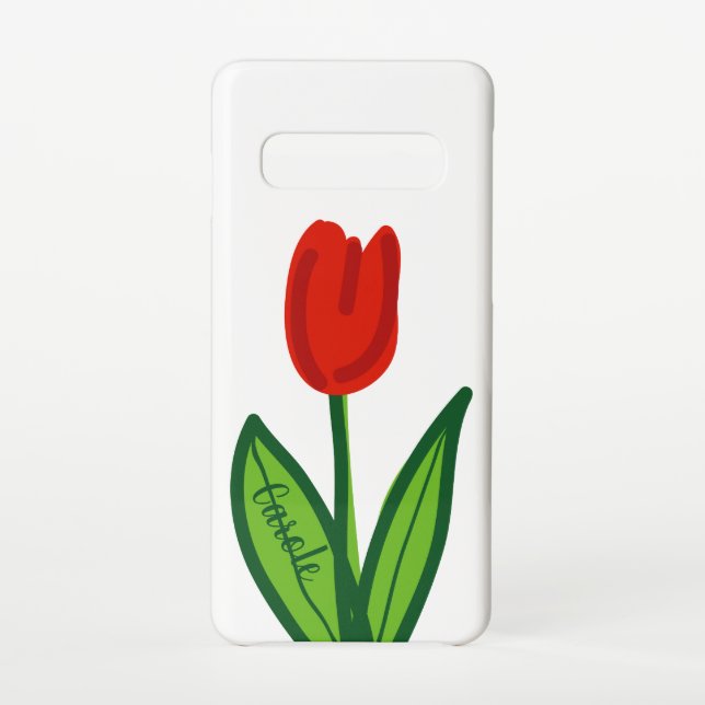 Coque Samsung Galaxy Moderne tulipe rouge vectoriel design Zazzle basiq (Dos)