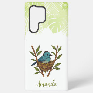 Coque Samsung Galaxy Monarque à Naples Noires Niché parmi les Feuille