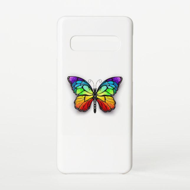 Coque Samsung Galaxy Monarque papillon arc-en-ciel (Dos)