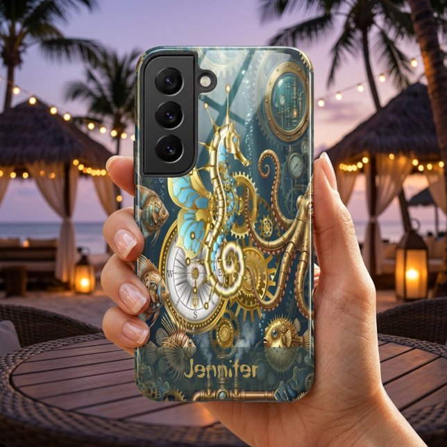 Coque Samsung Galaxy Monde sous-marin Steampunk Hippocampe (Créateur téléchargé)