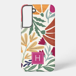 Coque Samsung Galaxy Monogram Floral Bohème Rétro Coloré
