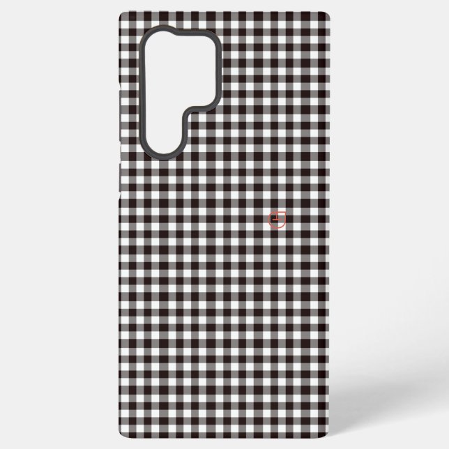 Coque Samsung Galaxy   Monogram Rustique Chic Carreaux (Verso)
