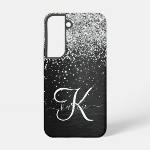 Coque Samsung Galaxy Monogramme à étincelle noire à Parties scintillant