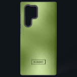 Coque Samsung Galaxy Monogramme Arrière - plan Abstrait moderne vert br<br><div class="desc">Élégant moderne simple brillant abstrait arrière - plan vert. monogramme personnalisé.</div>
