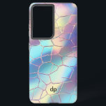 Coque Samsung Galaxy Monogramme Arrière - plan Holographique Foil Motif<br><div class="desc">Colorful Holographic Foil Arrière - plan Digital Paper Motif Monogramme personnalisé.</div>