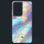 Coque Samsung Galaxy Monogramme Arrière - plan Holographique Foil Motif<br><div class="desc">Colorful Holographic Foil Arrière - plan Digital Paper Motif Monogramme personnalisé.</div>