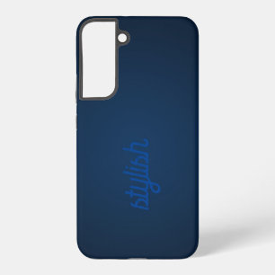 Coque Samsung Galaxy Monogramme bleu foncé rustique