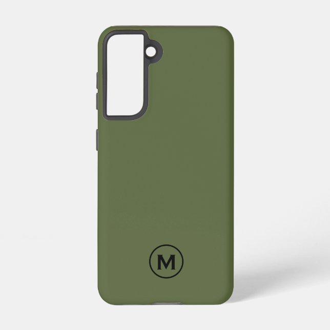 Coque Samsung Galaxy Monogramme classique minimal vert olive (Verso)