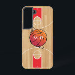 Coque Samsung Galaxy Monogramme de basket-ball sur terrain de basket-ba<br><div class="desc">Monogramme de basket-ball sur terrain de basket-ball</div>
