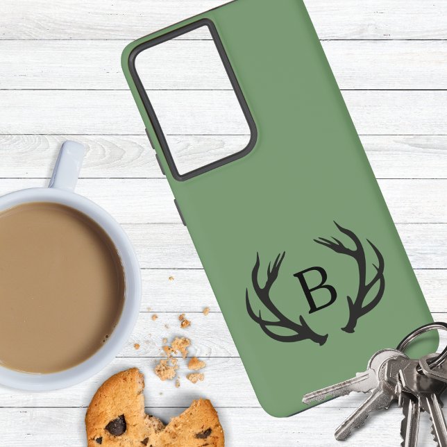 Coque Samsung Galaxy Monogramme de Deer Antler (Créateur téléchargé)