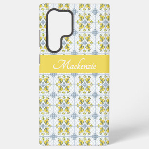 Coque Samsung Galaxy Monogramme de nom de citron de campagne française