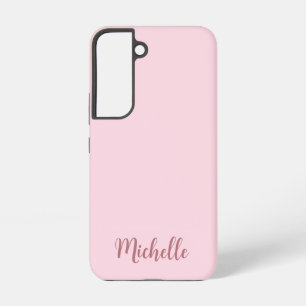 Coque Samsung Galaxy Monogramme de nom de script en or rose personnalis