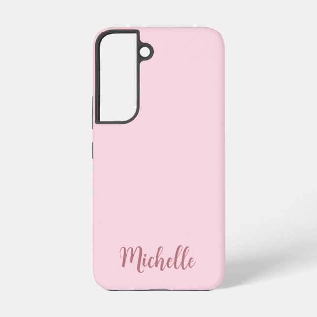 Coque Samsung Galaxy Monogramme de nom de script en or rose personnalis (Verso)