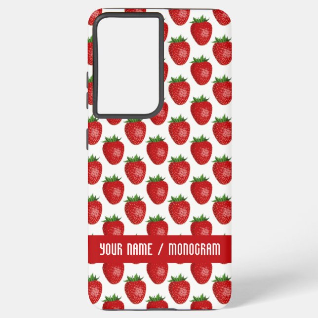 Coque Samsung Galaxy Monogramme délicieux fraise (Verso)