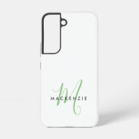 Monogramme élégant moderne blanc vert écriture