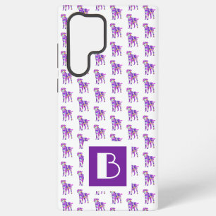 Coque Samsung Galaxy Monogramme en silhouette violette de chien de Terr