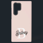 Coque Samsung Galaxy Monogramme et nom personnalisé moderne Pastel Pink<br><div class="desc">Présentant notre Monogramme et nom personnalisé Pastel Pink Samsung Galaxy S22 Ultra Coque, un mélange parfait de style et de protection. Ce coque élégant présente un design rose pastel et est personnalisé avec votre monogramme et votre nom, offrant une touche unique et élégante à votre téléphone. Conçu pour fournir une...</div>