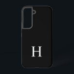 Coque Samsung Galaxy Monogramme minimal<br><div class="desc">Créez votre propre Monogramme classique minimaliste moderne noir et blanc Coque Samsung Élevé, classique et intemporel, ce simple boîtier monogramme noir et blanc présente une initiale monogrammée audacieuse dans un design minimaliste et traditionnel. Parfait pour un style personnalisé - personnalisez et customisez avec votre monogramme et votre couleur pour un...</div>