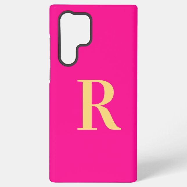 Coque Samsung Galaxy Monogramme Minimal Moderne Rose Chaud (Verso)