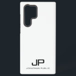 Coque Samsung Galaxy Monogramme minimaliste moderne noir et blanc<br><div class="desc">Élégant Monogramme Modèle moderne noir et blanc Boîtes de téléphone & Accessoires / Coques Samsung / Galaxy S22 Ultra Coque.</div>