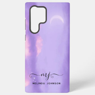 Coque Samsung Galaxy Monogramme moderne violet Lilac Sky
