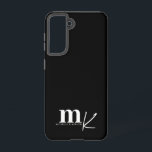 Coque Samsung Galaxy Monogramme noir minimaliste moderne<br><div class="desc">Un monogramme noir et blanc ultra moderne utilisant différents types de typographie. Parfait pour tous ceux qui aiment les designs simples et contemporains.</div>