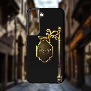 Coque Samsung Galaxy Monogramme Panneau Signalétique Doré