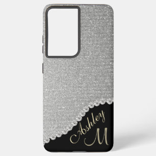 Coque Samsung Galaxy Monogramme Parties scintillant Silver Glam Samsung