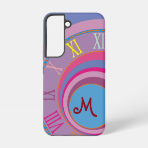 Coque Samsung Galaxy Monogramme Romain Numéros Frotl Cercles Art coloré