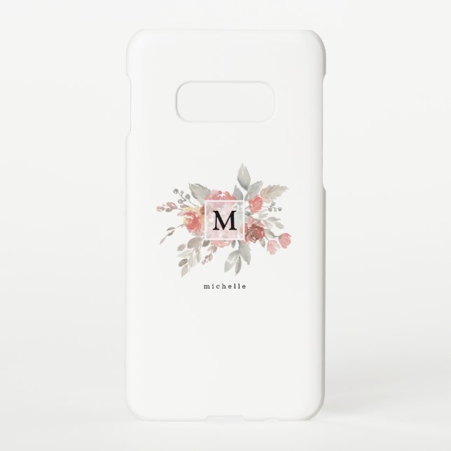 Coque Samsung Galaxy Monogramme Rose Pâle Élégant (Dos)