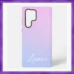 Coque Samsung Galaxy Monogramme violet bleu pastel monochrome<br><div class="desc">Monogramme monochrome bleu violet Pastel Samsung Galaxy S22 Ultra Coque. Monographie minimaliste moderne.</div>