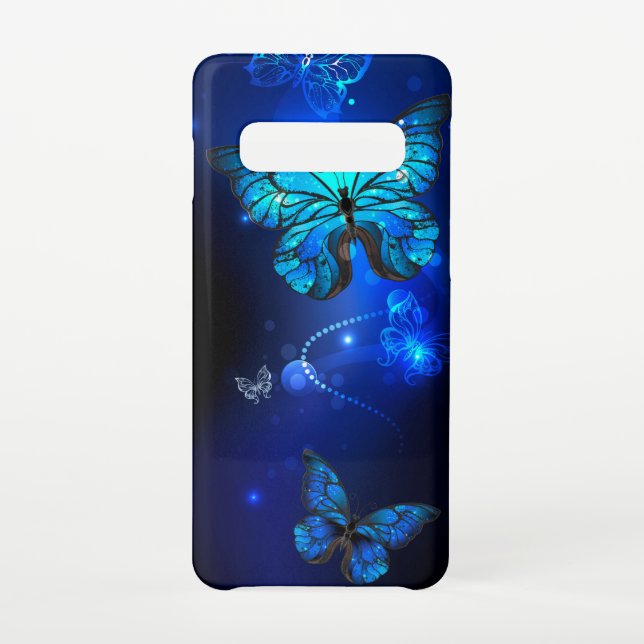Coque Samsung Galaxy Morpho Butterfly in the Dark Background (Dos)