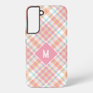 Coque Samsung Galaxy Motif à monogramme personnalisé carreaux / tartan