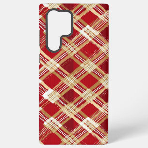 Coque Samsung Galaxy Motif à plis blanc et rouge diagonale moderne