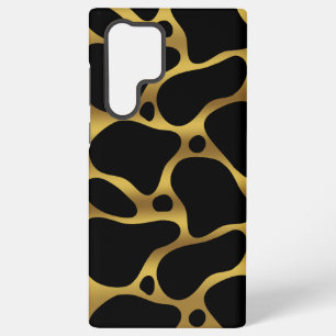 Coque Samsung Galaxy Motif abstrait de girafe en or et noir