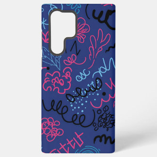 Coque Samsung Galaxy Motif abstrait de gribouillis dessiné à la main su
