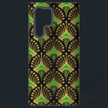 Coque Samsung Galaxy Motif Art déco or et vert sur noir<br><div class="desc">Motif Art déco or et vert sur un arrière - plan noir.</div>