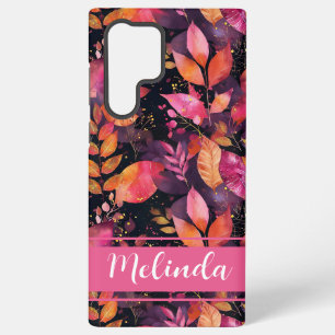 Coque Samsung Galaxy Motif automnal élégant de citrouille et de fleurs
