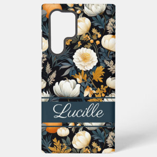 Coque Samsung Galaxy Motif automnal élégant de citrouille et de fleurs