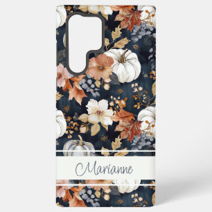 Coque Samsung Galaxy Motif automnal élégant de citrouille et fleurs