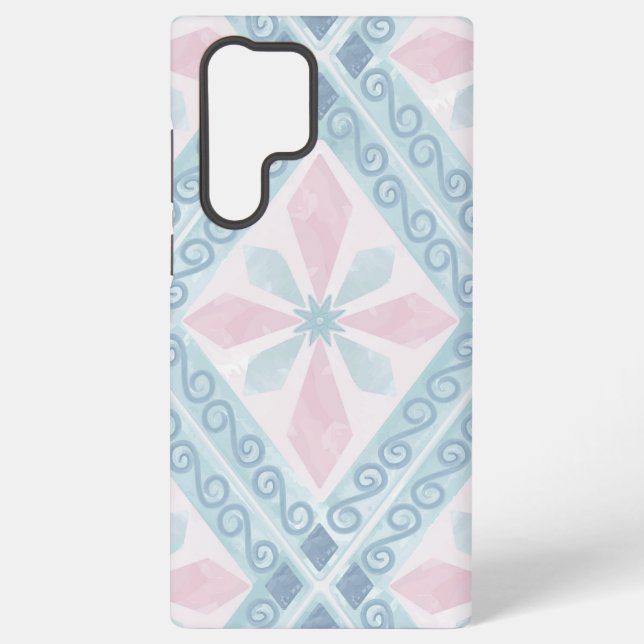 Coque Samsung Galaxy motif bleu en forme de diamant (Verso)