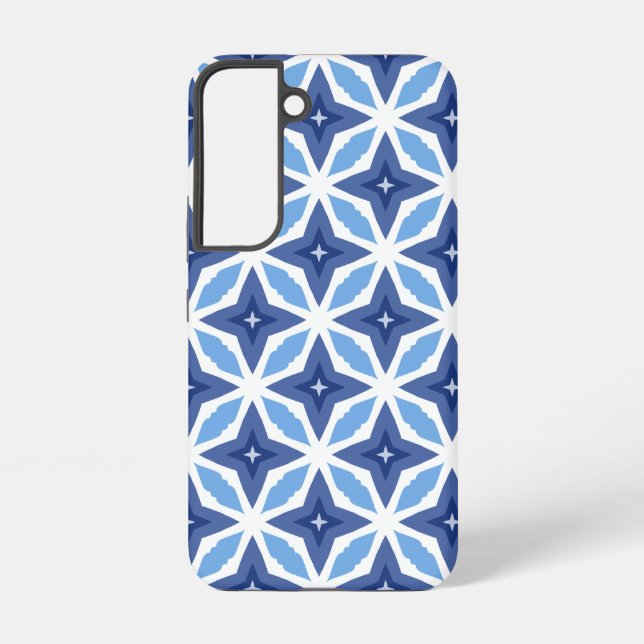 Coque Samsung Galaxy Motif bleu géométrique (Verso)