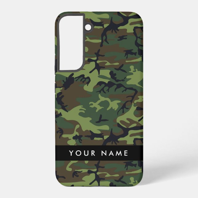 Coque Samsung Galaxy Motif Camouflage Vert, Votre nom, Personnaliser (Verso)