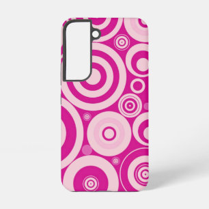 Coque Samsung Galaxy Motif Cercles Rétro Rose